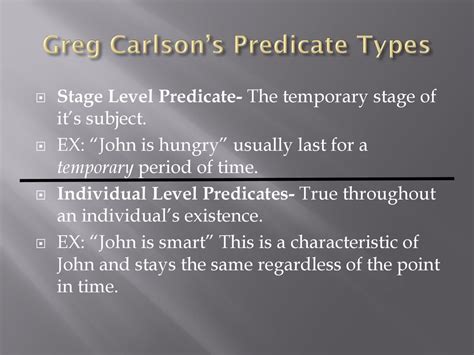 stage level predicate